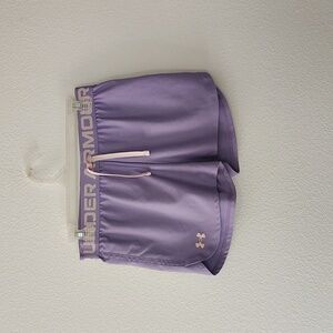 Under Armour Play Up Solid Purple Shorts Youth Girls Size Large